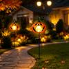 Outdoor Night Lighting for Trails Halloween Pumpkin Solar Yard Light, Garden Stake Light with Warm Glow Glass Decorative Pathway Ball, Powered