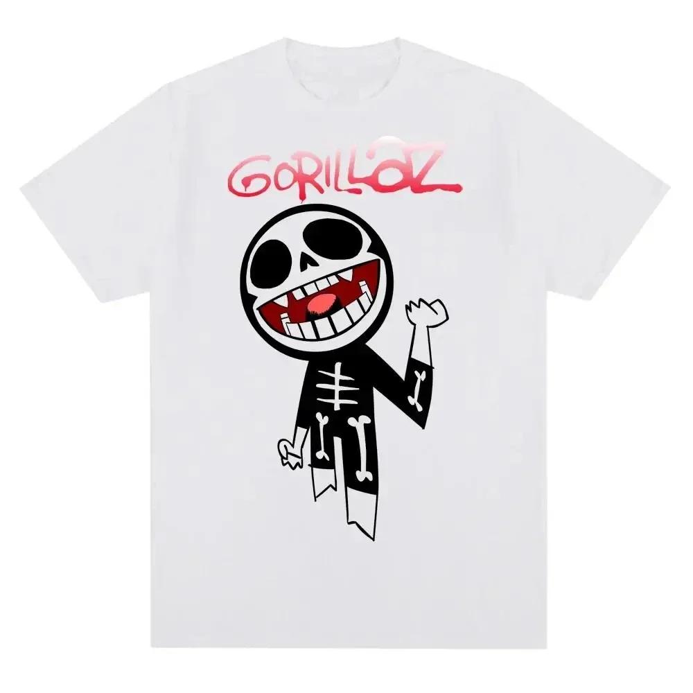 Уличная мода Повседневная Музыкальная группа Gorillazs Панк-рок Модная футболка с принтом 90-е Ретро Короткий рукав Большой размер Футболка Унисекс футболка топ