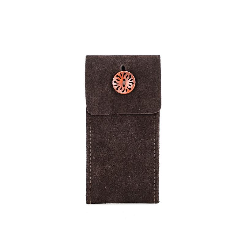 Handmade Genuine Leather Single Watch Bags for Men Retro Anti-Scratch Suede Leather Watch Case Women Watch Holders Soft Watch Storage Pouch