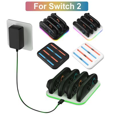 Док-станция для зарядки контроллеров для Nintendo Switch 2 Joy-Con, подставка для зарядки для аксессуаров Nintendo Switch, поддержка 4 Joy-Con
