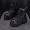 Thick-soled Hollowed Martin Boots Hollowed Breathable Mesh Boots Punched Hole Martin Boots Height-increasing Women's Boots