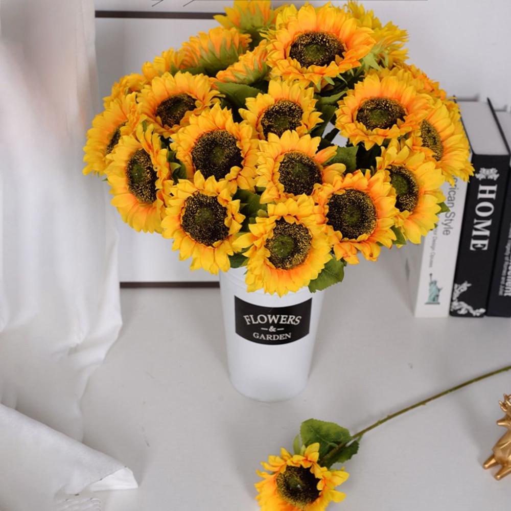Realistic Home Layout Creative Artificial Sunflower Sunflower Bouquet Wedding Decor Flower DIY