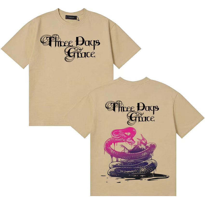 Three Days Grace Trendy Music Tshirts Cotton Harajuku Short Sleeve Tshirt Unisex Women Y2K Teenagers High Quality T Shirt Unisex