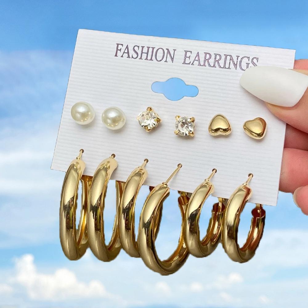 iF ME Модный комплект жемчужных серег, женские роскошные серьги-гвоздики с бабочкой и сердцем, золотые серьги-гвоздики из смолы, серьги-кольца, ювелирные аксессуары