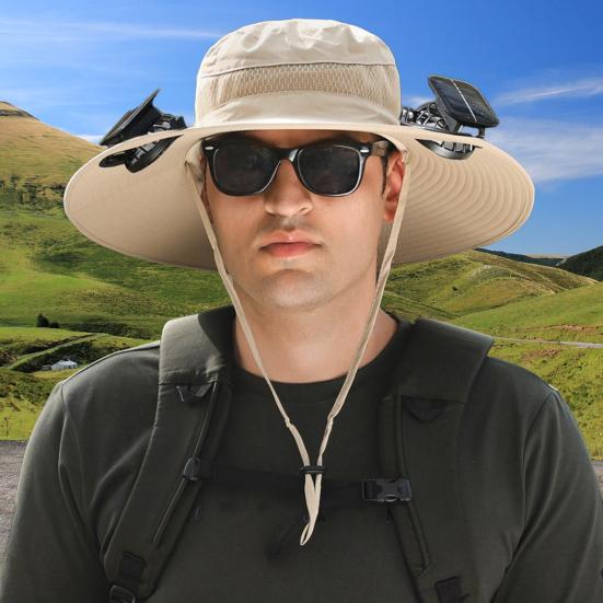 Солнечная шляпа-веер с широкими полями, двухрежимные вентиляторы, аккумулятор 800 мАч, шляпа для рыбалки на открытом воздухе, для пеших прогулок, езды на велосипеде, рыбалки