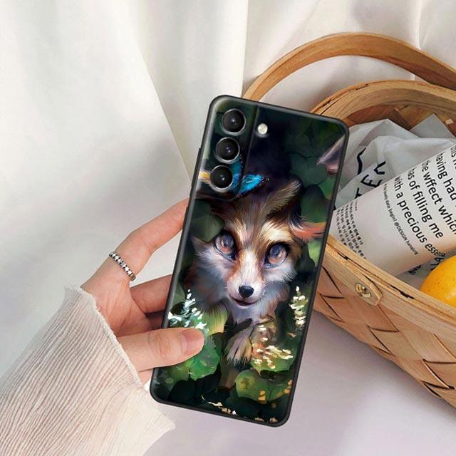 Милый Чехол для Телефона с Животным Лисой Для Samsung Galaxy S24FE S23 5G S20 S21 FE S25 S22 Ultra S24 Plus Чехлы Мягкий ТПУ Силиконовый Чехол Лисы