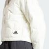 Adidas Куртка Nuganic Crop Light Insulation, однотонная, с застежкой-молнией, V-образным вырезом и длинными рукавами, женская куртка белого цвета IS1260