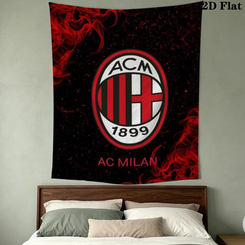 Настенный гобелен AC Milan Эстетичное настенное панно Печатное тканевое одеяло Декоративные гобелены для спальни гостиной Домашний декор
