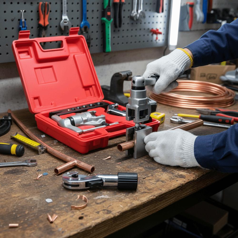 6-Hole Design Eccentric Tube Expander Single Clamp Plate Manual Operation Copper Pipe Flaring Tool Heavy Duty