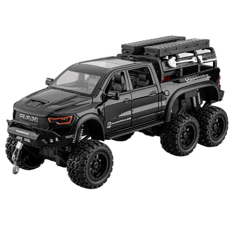 1/24 Сплав Литой Под Давлением Модель Грузовика Dodge Mammoth Симуляция Звука и Света Детская Игрушечная Машинка Подарок на День Рождения Мальчика Коллекция Украшений