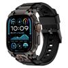 Роскошный Ремешок из Каучука для Apple Watch Band Ultra 3 49мм Ремешок для iWatch Ultra 2 49мм Металлическое Соединение Силиконовое Кольцо Бронированный Браслет