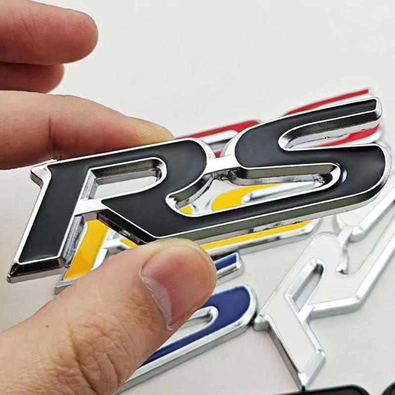 3D Metal Car Styling Logo RS Badge Car Front Grille Emblem Rear Trunk Sticker For Honda Sport RS Auto Accessories