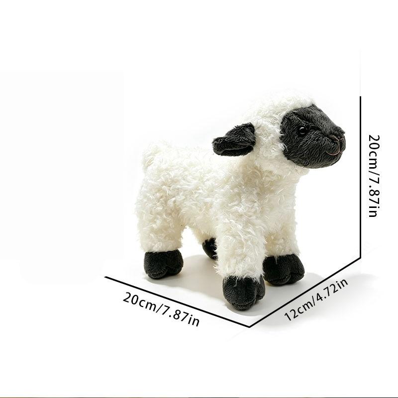 1Pcs Stuffed Animal Lamb Doll 20Cm Cute Black Face Sheep Plush Toy For Kids Birthday Gift Home Office Desk Decoration