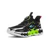 Anta Kids Energy Ring 8.0 Non-Slip Wear-Resistant Breathable Rebound Low-Top Running Shoes Kids Running Shoes Black Silver Green 312245581-2
