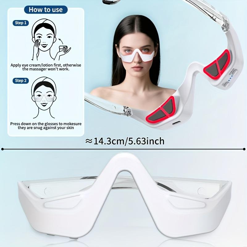 3D Массажер для глаз - USB-перезаряжаемый, светодиодное устройство для ухода за глазами от темных кругов, 3 режима массажа / 3 регулируемые интенсивности, День матери, Хэллоуин