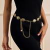 Women's Retro Engraving Metal Small and Exquisite Palace Style Adjustable Women's Waist Chain Fashionable Women's Waist Belt