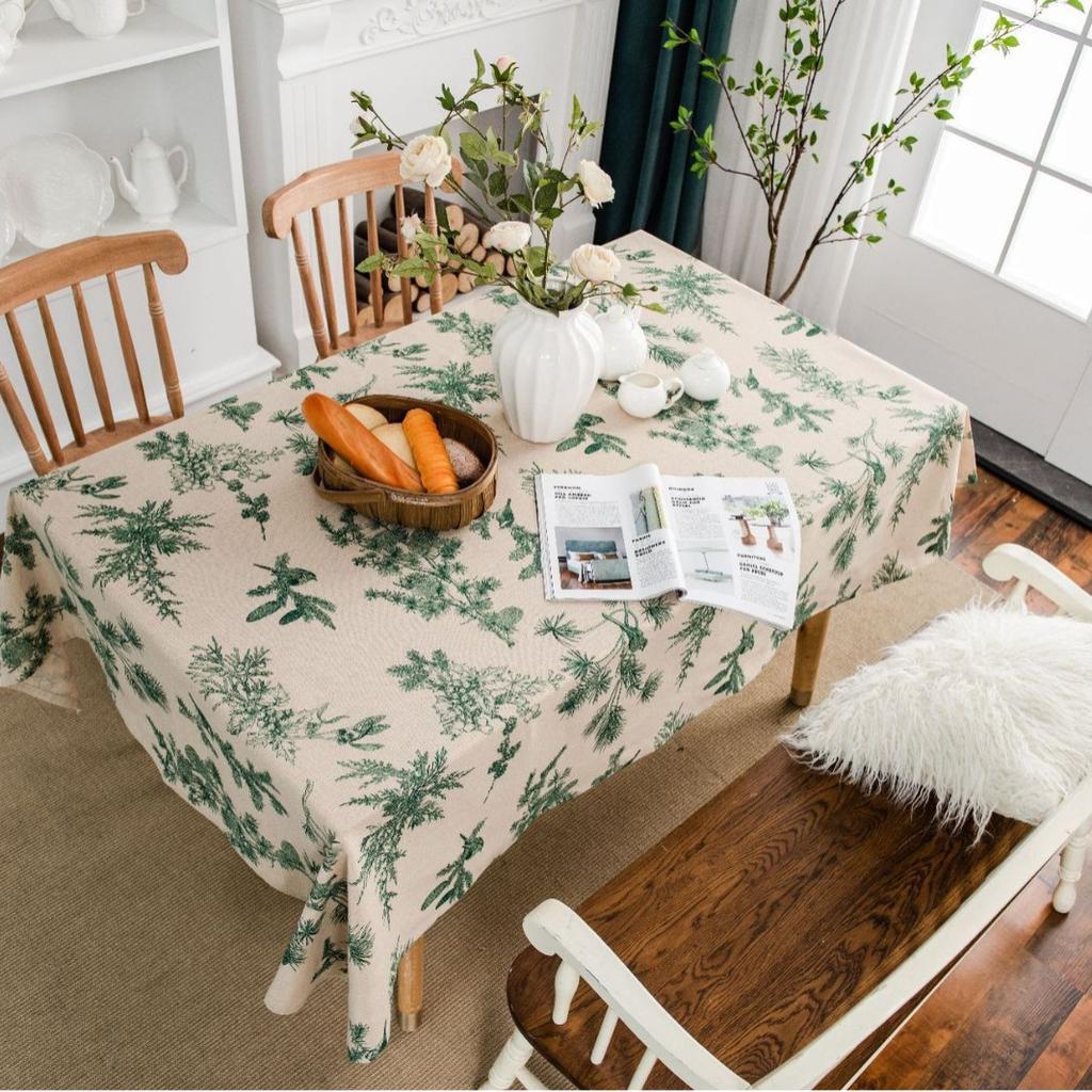 Tablecloth Cotton and Linen Printed Blue and White Porcelain Retro Tablecloth Restaurant Cloth Tablecloth