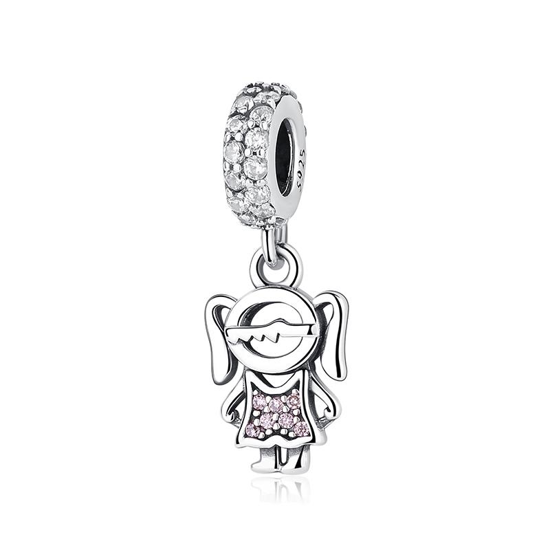 Original 925 Sterling Copper Charms Family Tree Love Heart Mom Pendant Beads Fit Brand Bracelets Necklaces Women DIY Zircon