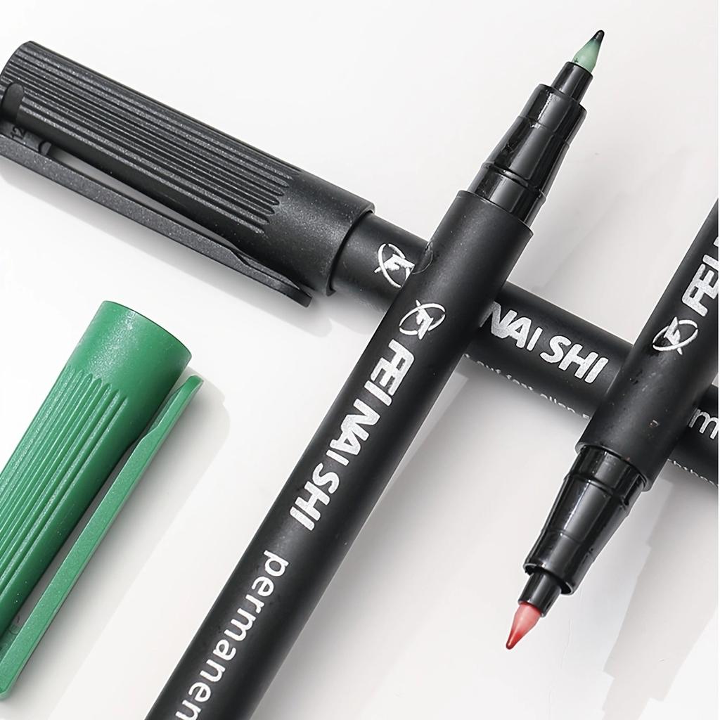 4 цвета Перманентные маркеры с тонким наконечником – Яркие цвета (Черный, Синий, Красный, Зеленый) для рисования, живописи и дизайна своими руками