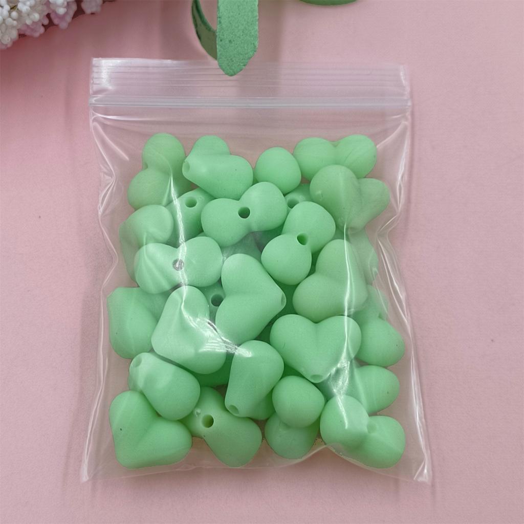 Creative Mobile Phone Chain 9 Color Making Materials Solid Color DIY Jewelry Accessories Creative Fashion Rubber 30Pcs 15x11mm Beads Heart