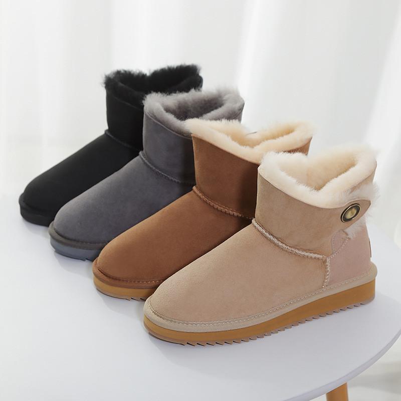 100% Natural Wool New Arrival 2025 Woman Winter Classic Snow Boots Genuine Sheepskin Women's Boots High Quality Shoes Women