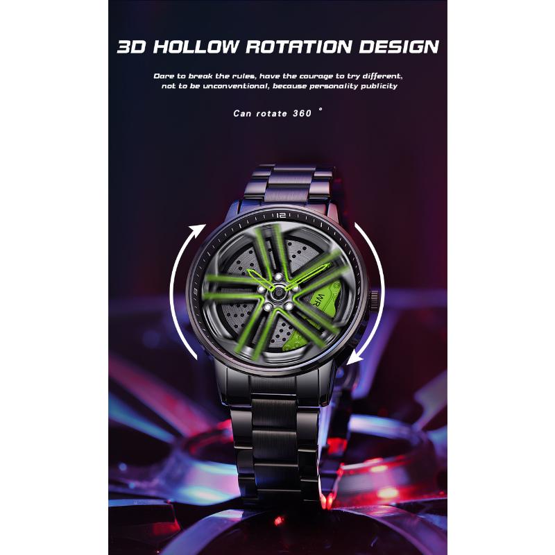SANDA New Wheel Series Rotating Watch Men's Quartz Watch Fashion Hollow Creative Personality Cool Men's and Women's Watch