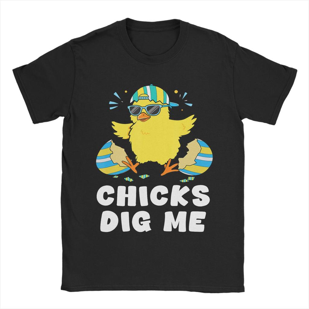 Chicks Dig Me Easter T Shirt Trendy Cool TShirts Short Sleeve Vintage Tshirt Beach 100 Cotton Round Neck Plus Size 5XL Tees