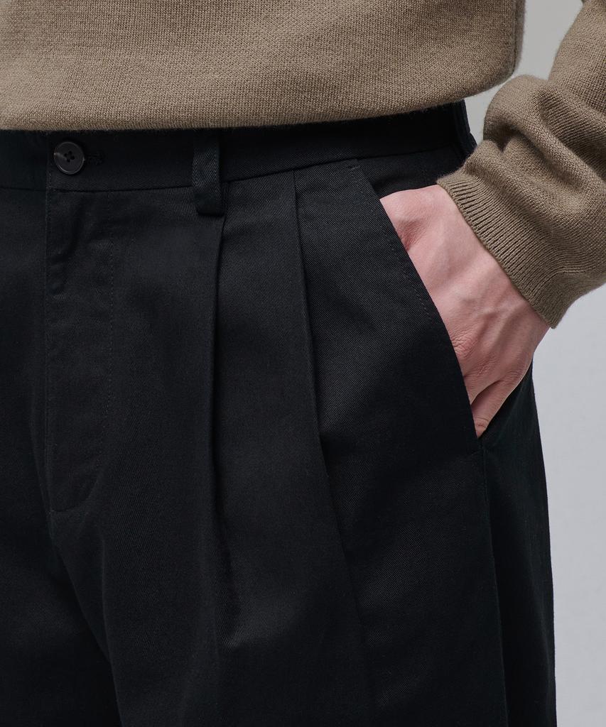 MUSINSA STANDARD Two-Tuck Wide Chino Pants [Black]