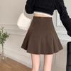 Трапециевидная юбка с высокой талией из шерсти - Женская 2025 Осень/Зима Мини, стройнящая