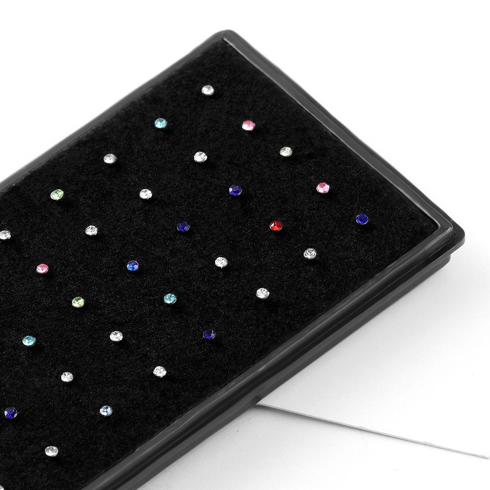 60 шт., кольца в носу, костяные шпильки, цветная булавка из нержавеющей стали, ювелирные изделия, пирсинг носа