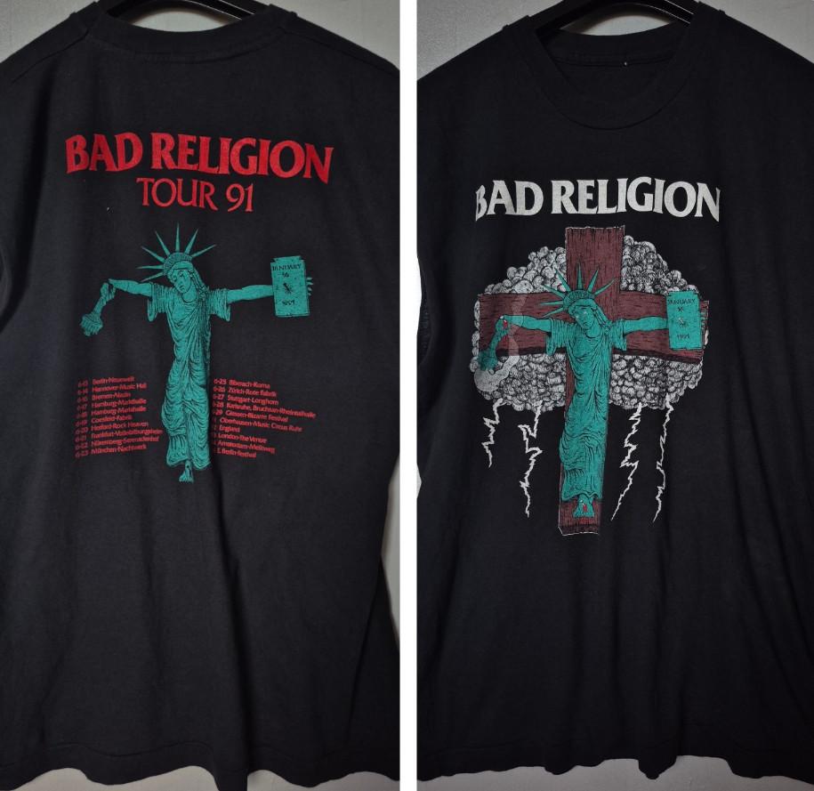 Винтажная футболка Bad Religion Европейский тур 1991 года Унисекс футболка