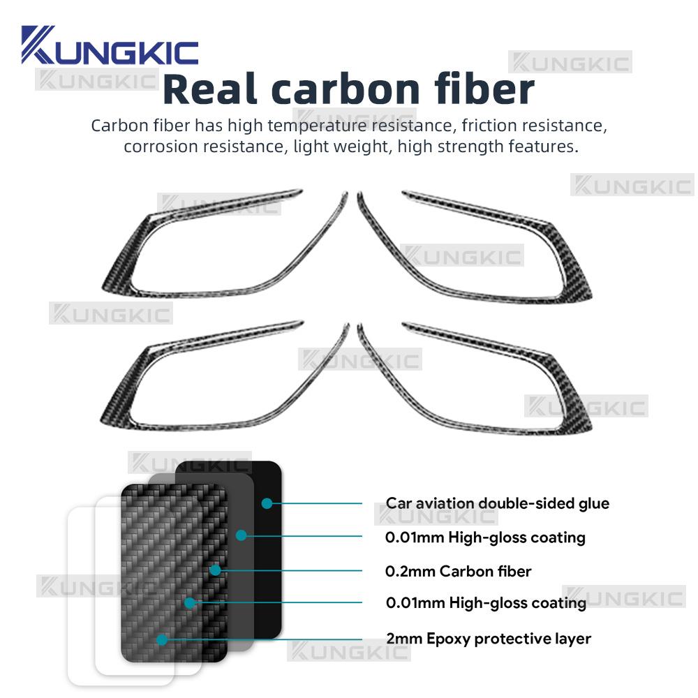 Для Mazda CX-5 CX5 KF 2017-2019 2020 2021 2022 2023 2024 Наклейка из настоящего мягкого углеродного волокна LHD RHD Отделка рамки внутренней ручки двери автомобиля