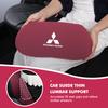 dnsh2 For Mitsubishi Car Logo Suede Seat Non-slip Back Cushion Lumbar Pad Waist Protection Mat Outlander Lancer Cross Colt Xpander