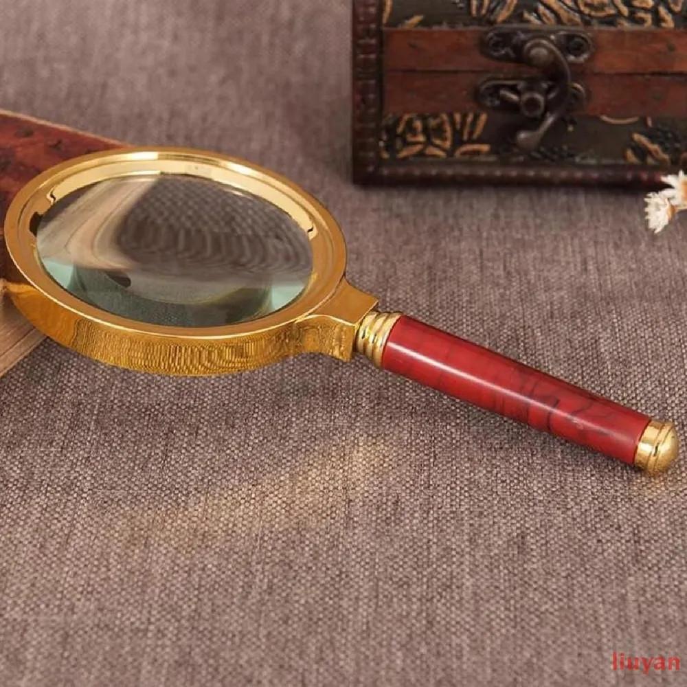 Ручное увеличительное стекло с высоким разрешением, большим увеличением, портативной ручкой с рисунком дракона, 10x для использования пожилыми людьми