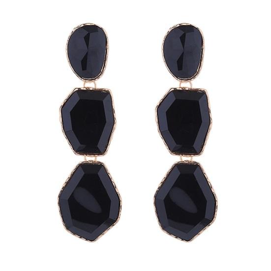 1 пара женских длинных сережек из смолы неправильной геометрической формы, висячие многослойные гладкие гальванические серьги