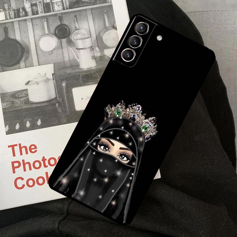 Muslim Islamic Girls Arabic Hijab Phone Case For Samsung Galaxy S23 S22 S24 Ultra S20 S21 S24 FE S9 S10 Plus Note 10 20 Ultra