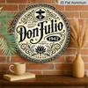 2D Flat, 1pc 7.87inchs Round Aluminum Metal Sign, Vintage Don Julio Tequila 1942 Label Design, Retro Bar Decor, Rustic Man Cave, Pub, Kitchen & Home