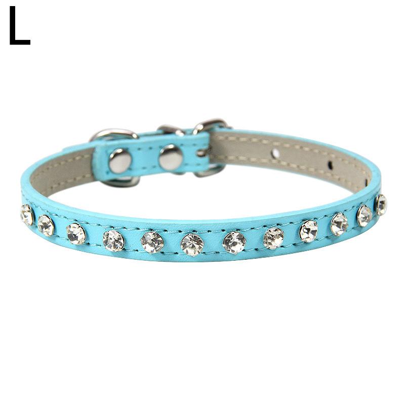 Регулируемый кошачий ошейник для домашних животных, ожерелье со стразами для маленьких щенков, кожаные креативные аксессуары для домашних животных
