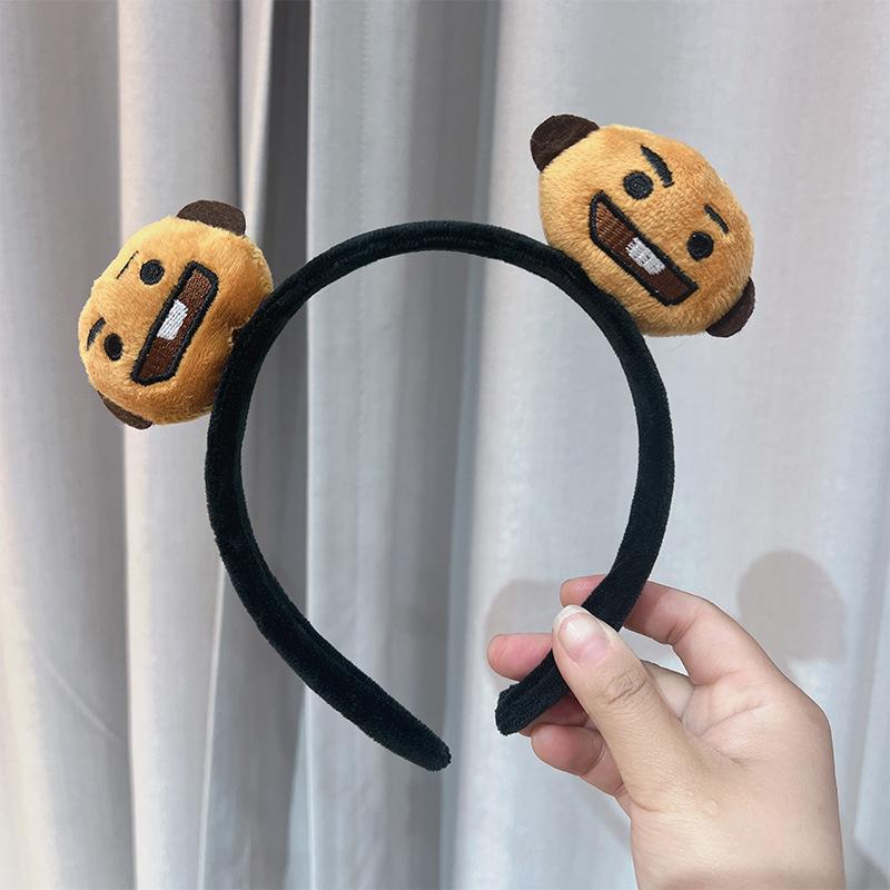 Мультяшная милая плюшевая кукла BT21, повязка на голову, подходит для повседневного использования, аксессуар для волос для девочек, аниме-аксессуар, подарок на день рождения