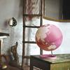 White and Coral Designer Illuminated Globe - ATMOSPHERE - Ø 30 Cm - PMMA and Polycarbonate - Indoor