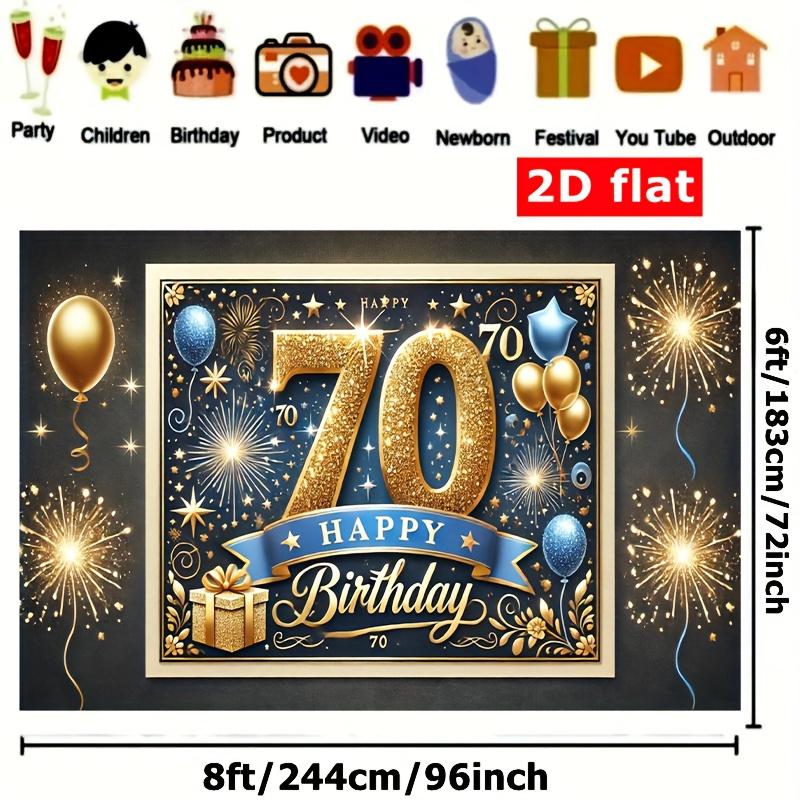 A 2D flat item, suitable for a birthday card for a 70th birthday, made of polyester, party banner, for various festival occasion