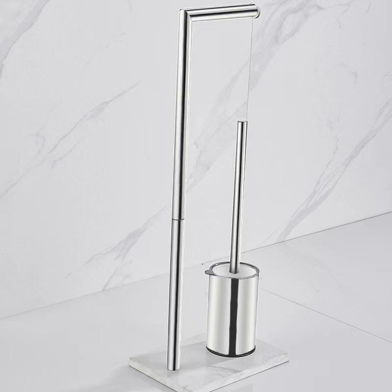 Ершик для унитаза из нержавеющей стали с держателем для туалетной бумаги, светлая роскошная мраморная многофункциональная полка для хранения вещей, черная, вращающаяся