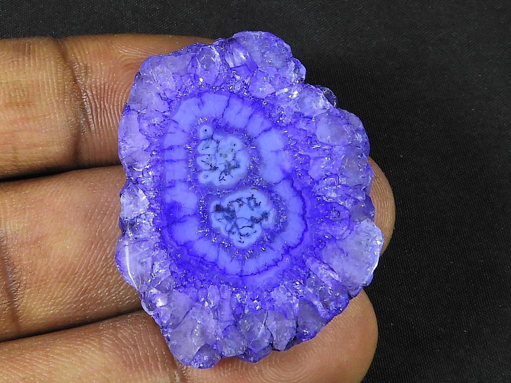 Окрашенный солнечный друзовый агат 4 шт., микс кристаллов, россыпью, лот 31-40 мм RQ-1091