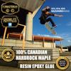 Skateboard Blank Solid Wood Canadian Hard Rock Maple with Epoxy Resin Cold Pressed OMG! Deck, Grain, 100% Glue, (Natural, 7.75)