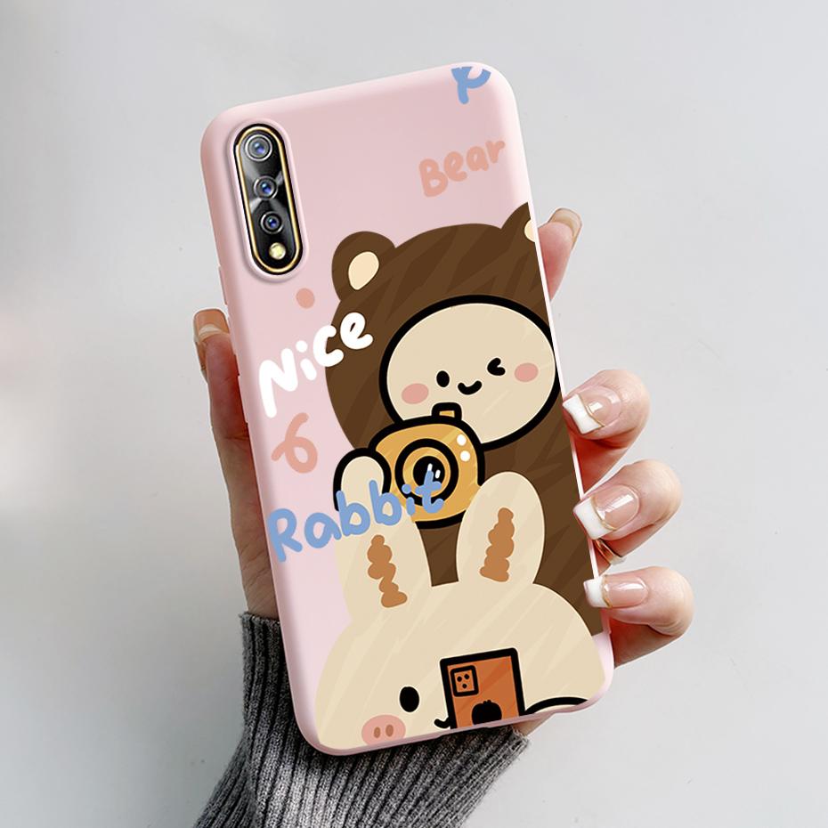 For vivo S1 Case 1907 V1913A Phone Cover Cute Rabbit Panda Shockproof Bumper For Vivo V17 Neo Fundas For Vivo Z5 IQ00 855 Coque