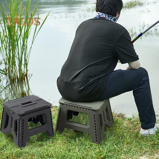 Plastic Folding Stool with Portable Handle Hold 400Lbs Lightweight Heavy Duty Outdoor Camping Hunting Picnic Fishing Mini Collapsible Chair Seat
