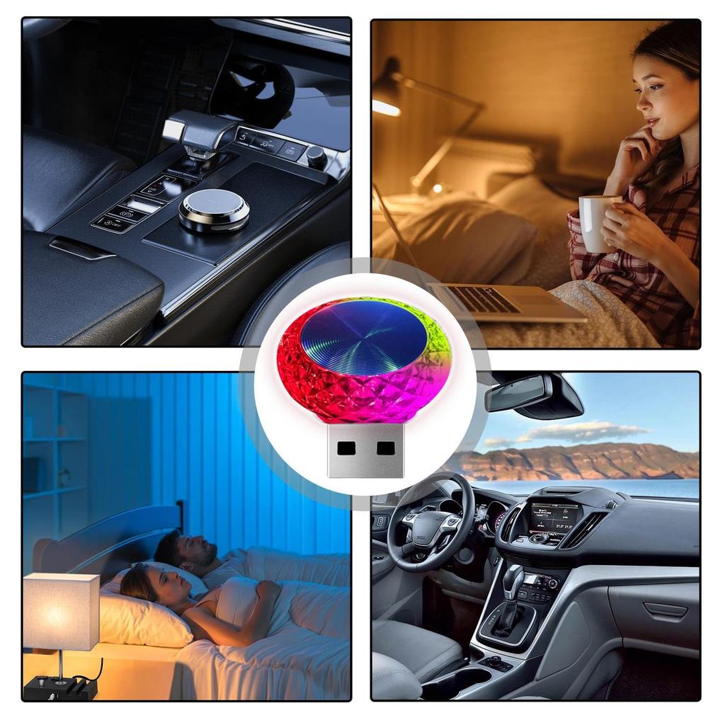 Tuyhnj Car LED Lights Interior, LED Colorful USB Car Atmosphere Lamp, Mini LED USB