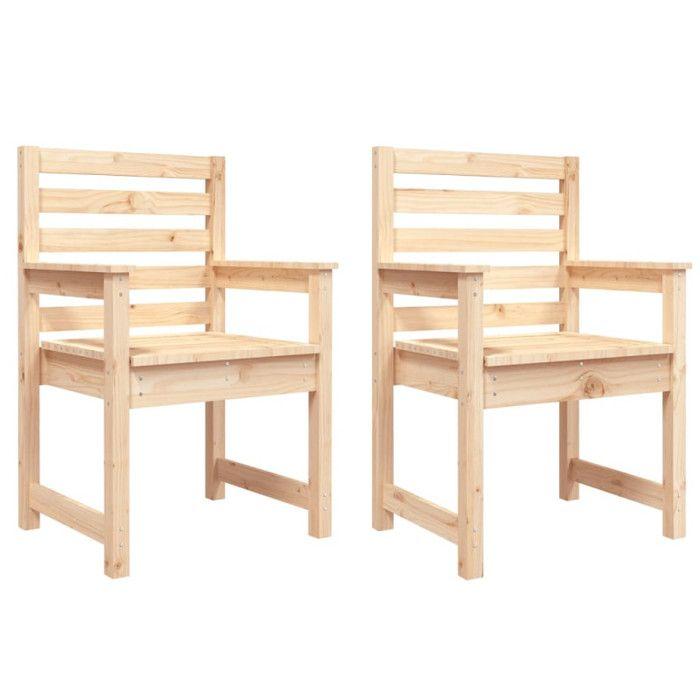 VidaXL Garden Chairs 2 Pcs 60x48x91 Cm Solid Pine Wood 824053