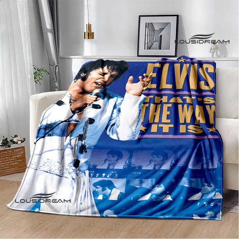 E-Elvis-Presley Retro print blanket blankets for beds Picnic blankets Flange blanket Soft and comfortable blanket birthday gift