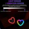 Solar Powered USB RGB Heart-shaped Dynamic Gradient LED Car Interior Ambient Light Auto Windshield Neon Night Light Decoration